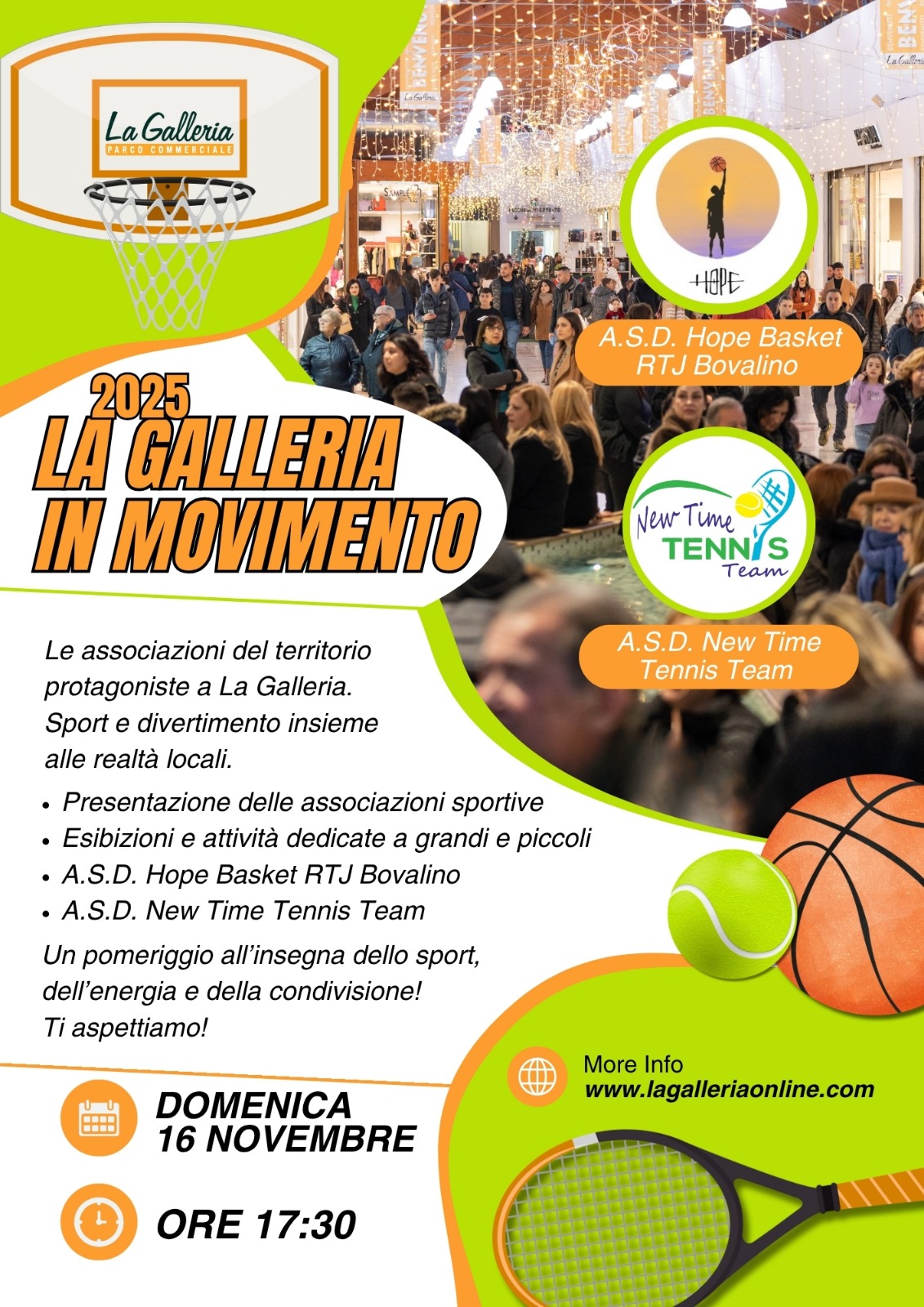 Primo appuntamento sportivo a La Galleria